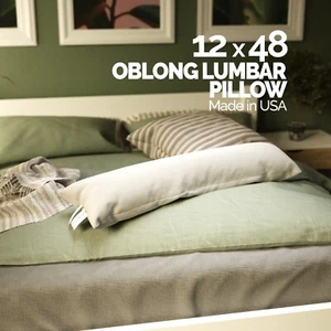 12 x 48" Lumbar Pillow Inserts Forms Down Alternative Boudoir Pillows USA Made - Picture 1 of 10