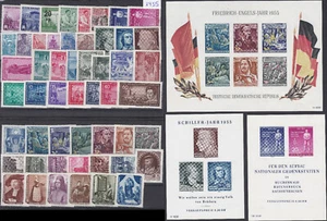 DDR (Alemania) MNH 1955 Año completo *** 52 Sellos Nuevos + 3 Hoja Bloque - Imagen 1 de 1