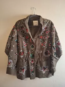 Giacca Zara donna stile militare con paillettes impreziosite rara - Foto 1 di 6