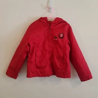 United Colors Of Benetton Nylon Hooded Jacket, Red Jacket Size 4 - Image 1 of 4
