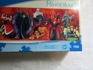 Disney Panoramas Villains 750 pieces Jigsaw Puzzle 11"x36" Factory Sealed - Picture 1 of 5