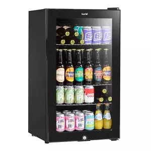 85L Drinks Cooler, Under Counter Fridge, 110xCans, 474x840mm - Black - Picture 1 of 16