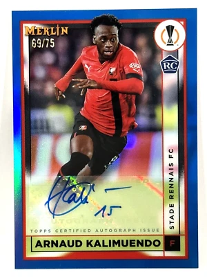 2022-23 Topps Chrome Merlin UCL Stade Rennais RC Arnaud Kalimuendo Auto Blue /75 - Image 1 of 4