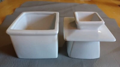 Butter Bell Square Crock by Fox Run – White Porcelain Butter Keeper – Preowned - Image 1 of 4
