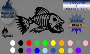 Bone Skeleton Fish Vinyl Boat Fishing Decal Car Window Truck Trailer Sticker NEW - Picture 1 of 10