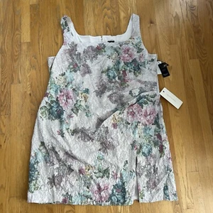 Adrianna Papell Womens Textured Sleeveless Cocktail Midi Dress Plus 30W Wedding - Picture 1 of 19