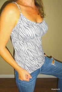 Bebe tiger stripes tank top cami camisole shirt summer Small - Picture 1 of 6