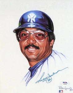 Reggie Jackson Signed 8x10 Art Litho Print PSA Living Legends Ron Lewis Yankees - Picture 1 of 3
