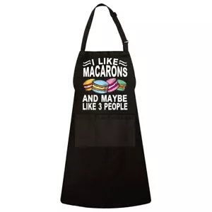 I Like Macaron And 3 People Funny Design Kitchen Cooking Unisex Apron Waterproof - Picture 1 of 2
