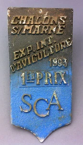 ALU PLATTE EXP. INT. D'AVICULTURE 1ER PRIX CHALON SUR MARNE 1993 SCA - Bild 1 von 1