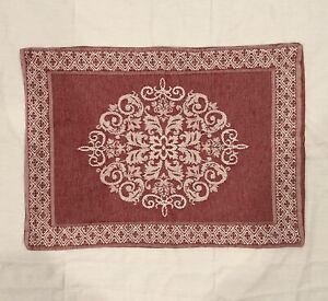 Set Of 2 Standard Pillow Shams Cotton Red And White Medallion Holiday (b)