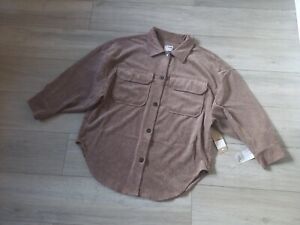 Cisono Mid Brown Cord Shirt Jacket Shacket Casual Oversize RRP£40 Size L 48/50"