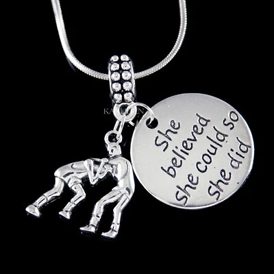 ~Wrestling Wrestler School Sports Girls Women State Championships Charm Necklace - Image 1 of 4