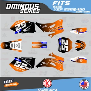 Kit de gráficos para Yamaha YZ250F YZ450F (2006-2009) YZ 250F YZ 450F ominoso-naranja - Imagen 1 de 6