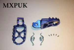 TC125 2019 EXTRA WIDE FOOTPEGS MXPUK FOOT PEGS IN BLUE HUSQVARNA TC 125 (490) - Imagen 1 de 1