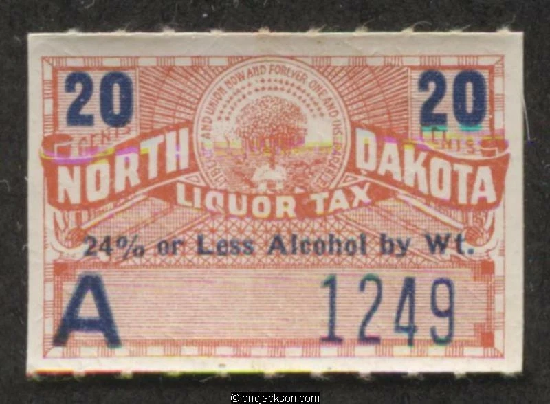 NORTH DAKOTA Liquor Revenue Stamp SRS ND L79 mint, VF - Image 1 of 1