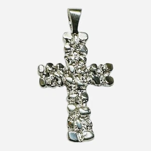 Colgante cruz pepita de plata de ley - Imagen 1 de 3