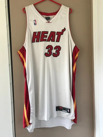 NBA Authentic Alonzo Mourning Miami Heat Jersey Nike Dri-Fit 56 (3XL) Home White Cover
