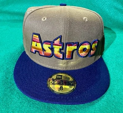 ✅✅ New Era Houston Astros Throwback 59FIFTY Fitted Hat Cap 25 Years Patch Sz 8 - Image 1 of 4