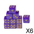 6 Multi sided Dices Set Toys with storage bag Amaranth
