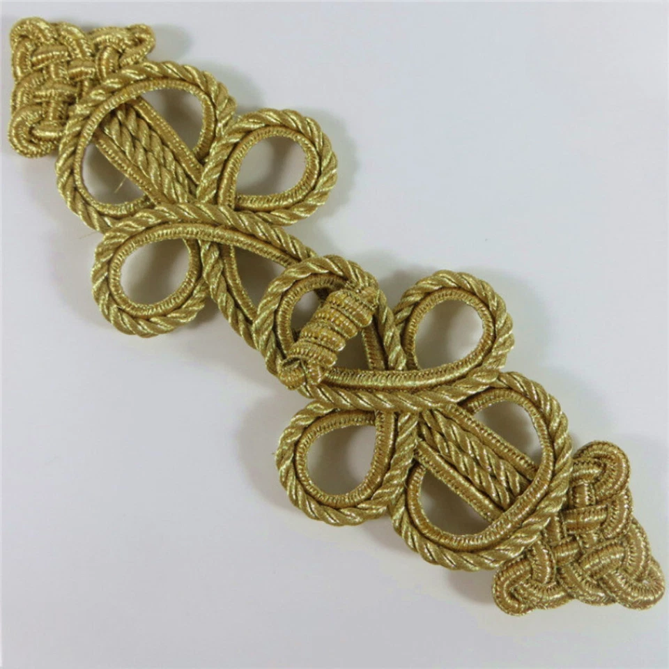 1x Uniform Knot Buttons Applique Patch Baroque Suit Costume Cord Accessory - Image 1 of 4