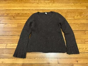 J Crew Women's Merino Wool Angora Blend Sweater Size Small Brown V Neck - Picture 1 of 3