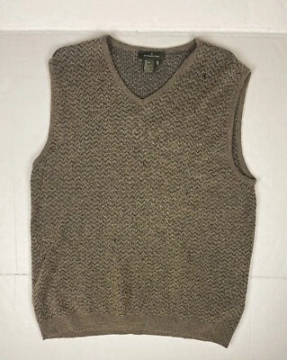 VTG Ermenegildo Zegna Wool Cotton Sweater Vest Men XL 54 Light Brown - Image 1 of 4