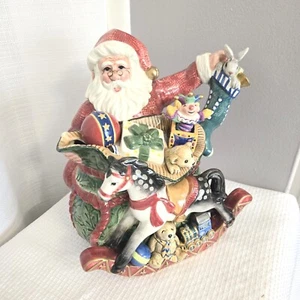 Fitz & Floyd Old Fashioned Christmas Teekanne 19/1253 Santa Toy Schaukelpferd 2002 - Bild 1 von 13