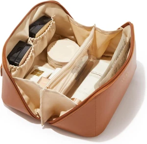 Makeup Bag,Large Capacity Cosmetic Bags for Women,Waterproof Portable Pouch Open - Picture 1 of 9