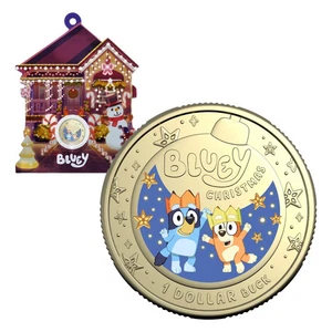 2025 $1 Bluey Christmas Coloured Uncirculated Coin - Picture 1 of 1