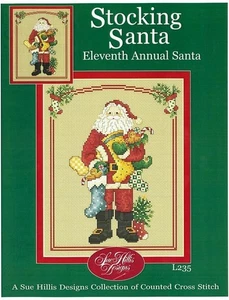 Stocking Santa Counted Cross Stitch Pattern by Sue Hillis L235 - Picture 1 of 2