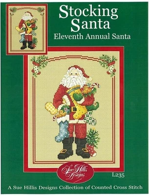 Stocking Santa Counted Cross Stitch Pattern by Sue Hillis L235 - Image 1 of 2