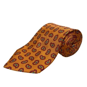 Vintage Brooks Brothers orangefarbene Seidenkrawatte Paisley 58" Krawatte für Herren die ganze Saison - Bild 1 von 7