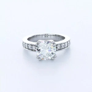 Platin Verlobungsring klassisch 2,44 Karat runder Lab-gezüchteter Diamant G VS1 - Bild 1 von 12