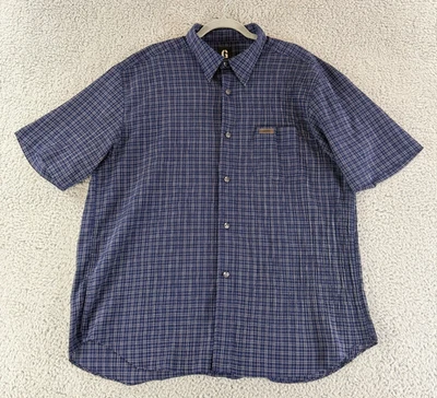 Guess Button-Up Shirt Mens Size XXL Blue Check Print Short Sleeve Vintage Casual - Image 1 of 4