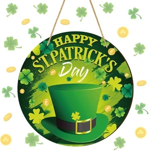 St. Patrick's Day Front Door Sign Happy St. Patrick's Day Wooden Hanging Welc... - Picture 1 of 7