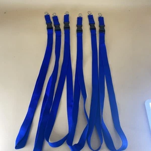 6er-Pack 20 ZOLL schlichtes blaues Schlüsselband mit abnehmbarer Schnalle/Ausweishalter - Bild 1 von 7