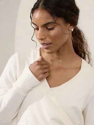 Athleta Recharge Sweatshirt Soft NWT Medium $45 Bone Color  - Image 1 of 4