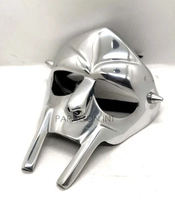 MF DOOM Mask Mad-villain Steel Face Armor Medieval Hand-Forged Mask Halloween - Image 1 of 4