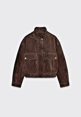 CHAQUETA BOMBER DE GAMUZA CON BOLSILLOS ZARA Talla S NUEVA CON ETIQUETAS Foto 1 de 4