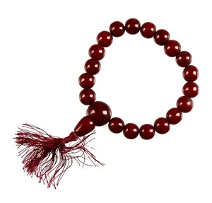 Bracelet Mala Népal résine bordeaux ajustable 10,5 mm +/- # 7683 - Picture 1 of 3