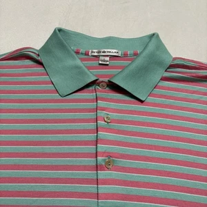 Peter Millar Poloshirt Herren Größe XL rosa grün gestreift bunt Golf Baumwolle - Bild 1 von 9