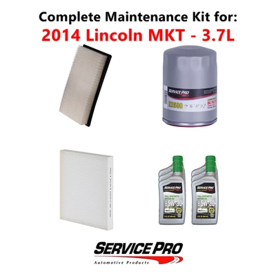 2014 Lincoln MKT 3.7L Complete Air, Oil & Cabin Filter Kit (5W-30) Foto 1 de 4