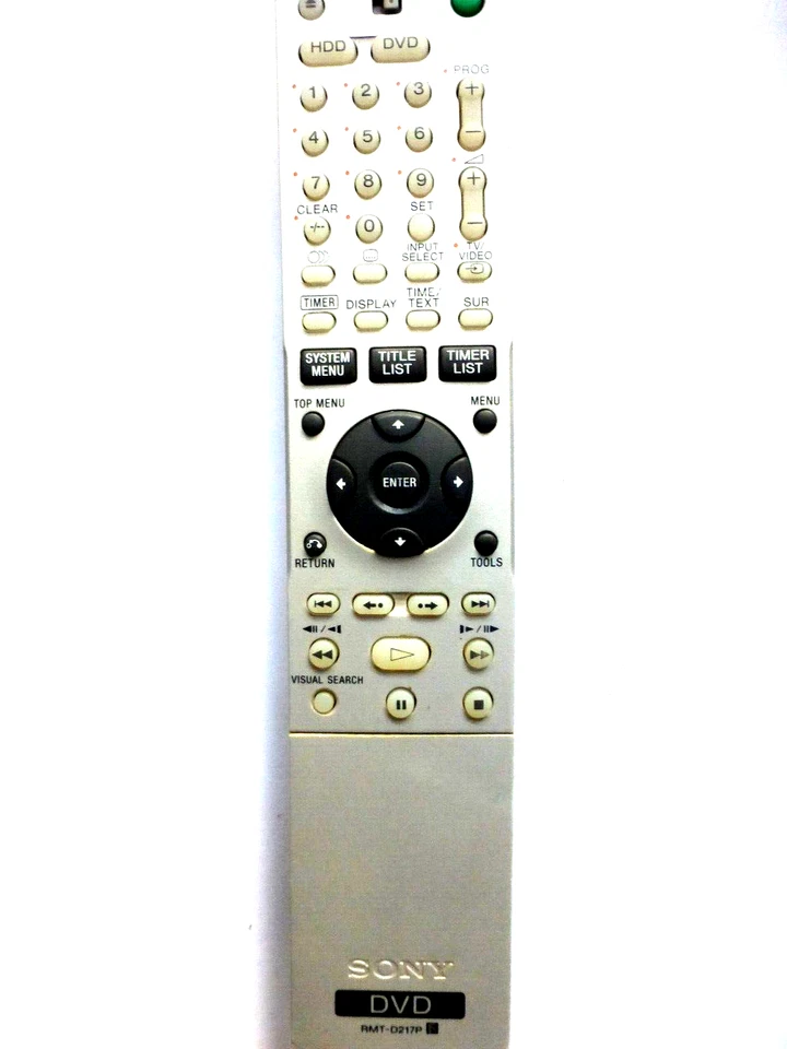 SONY DVD HDD REMOTE RMT-D217P for RDRHX510 RDRHX520 RDRHX710 RDRHX910 RDRHX1010 - Image 1 of 1