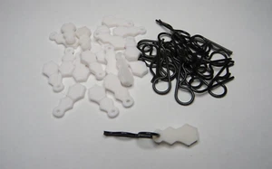 RC body clip set with pull tabs, white with black pins custom pulls , rc parts - Picture 1 of 6