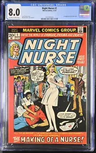 Night Nurse #1 CGC 8.0 1972 1ª aparición de Linda Carter - Imagen 1 de 2
