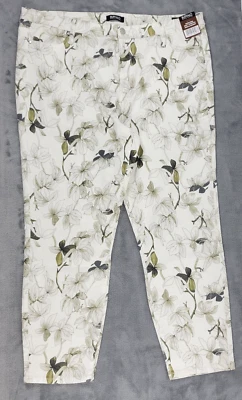 Buffalo Pants David Bitton Womens 18/38 White New Floral Pattern Havana High Ris - Image 1 of 4