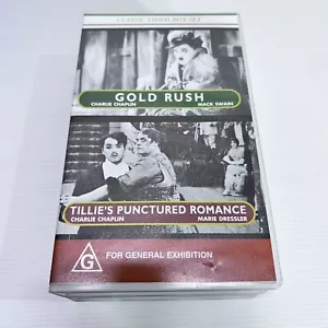 Charlie Chaplin Gold Rush/Tillie's Punctured Romance 2 x VHS Box Set - Picture 1 of 5