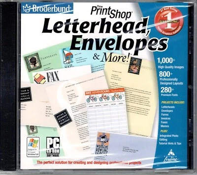 Broderbund Print Shop Letterhead Envelopes and More Pc Brand New XP - Image 1 of 2