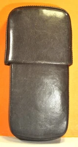 Black Pouch / Genuine Hard Leather Travel case for Five Pens - Picture 1 of 7